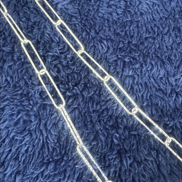 Silver paperclip Chain Necklace with bracelet and ring - Picture 2 of 3